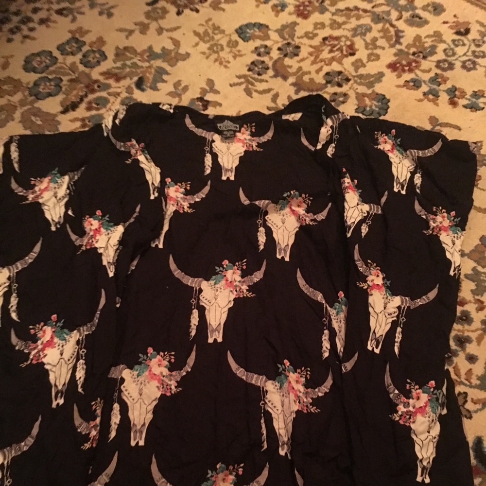 Floral skull kimono